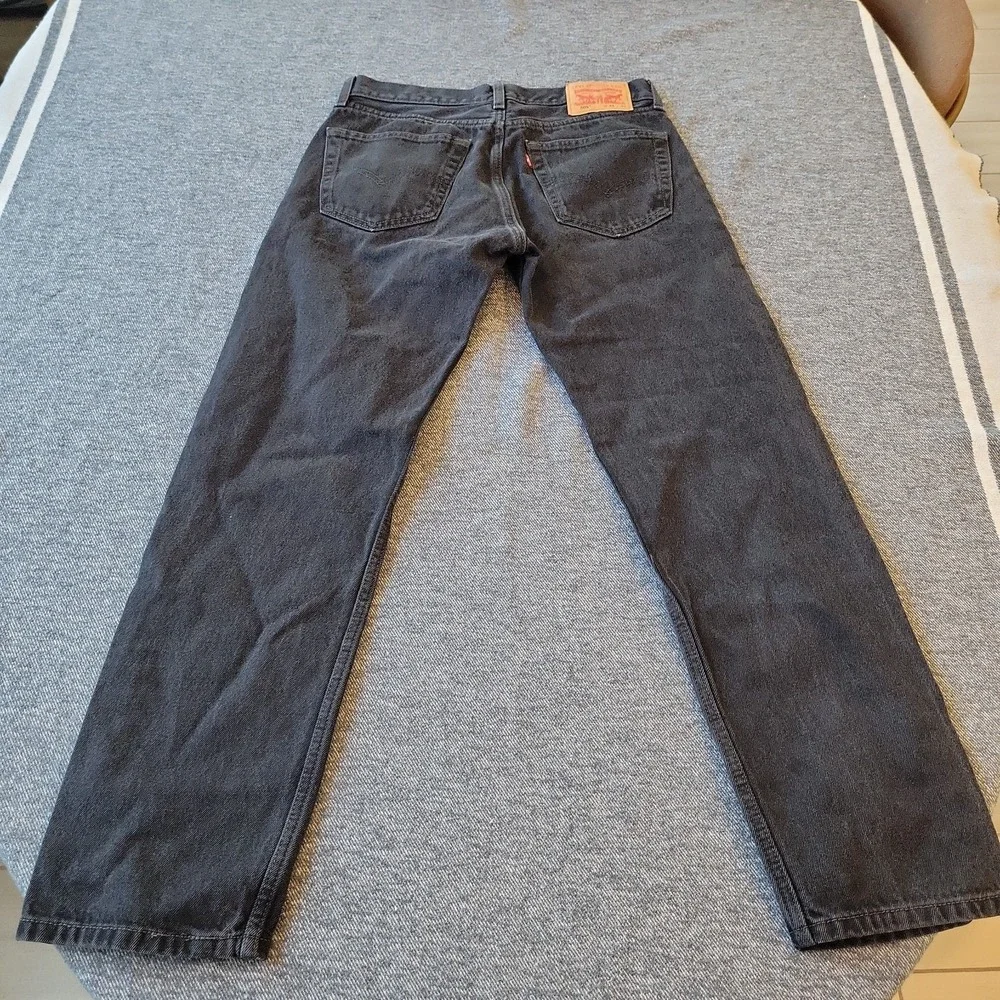 Levi's 505 Jeans Mens 33x32 Black Denim Regular Fit Straight Leg Relaxed Red Tab